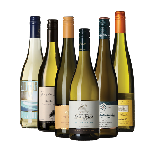 Hvidvins-smagekasse med 6 fl.