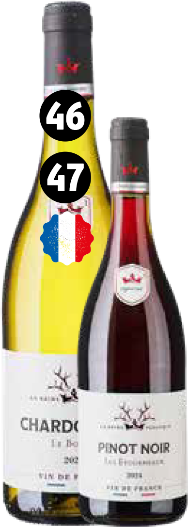 La Reine Pedaque Chardonnay eller Pino Noir